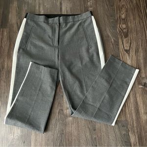 Zara Gray Tuxedo Style Slim Fit Pants with White Stripe